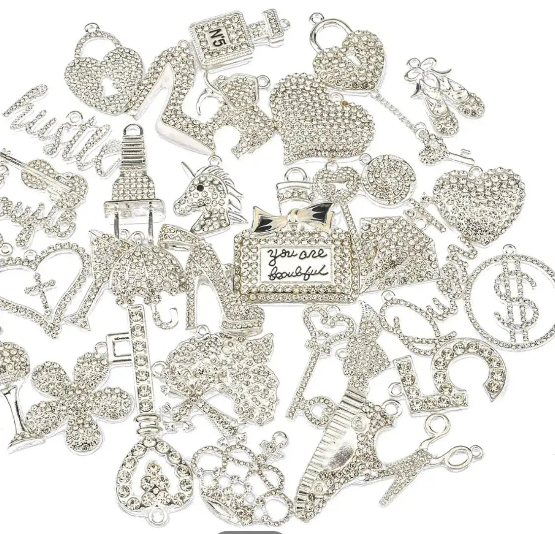 ✨ Custom Clear Rhinestone Bling Charm Sets – 5 to 50 Pieces by The Croc Doc - ✨ B.eaded E.verything by "The Croc Doc" 💕🐊