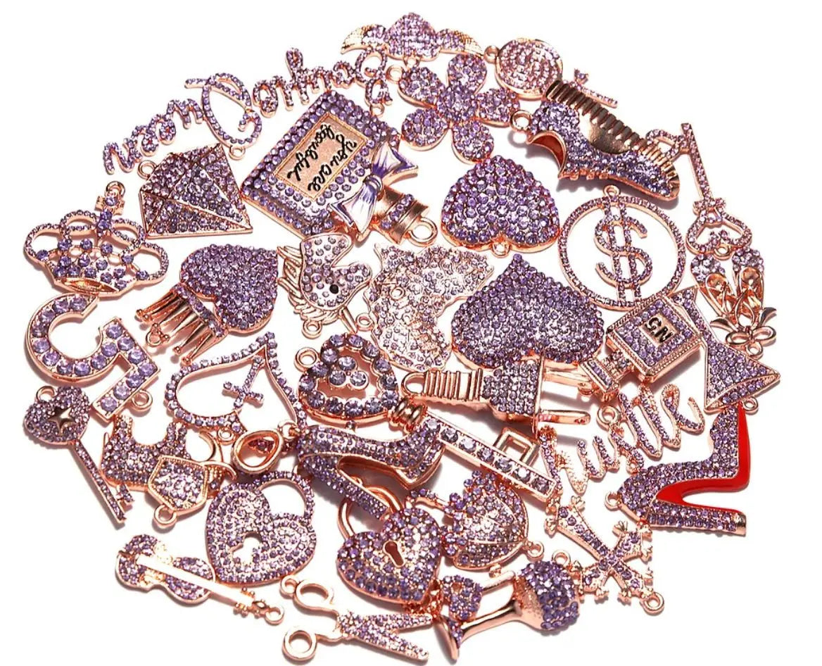 ✨ Custom Light Purple Rhinestone Bling Charm Sets – 5 to 50 Pieces by The Croc Doc - ✨ B.eaded E.verything by "The Croc Doc" 💕🐊