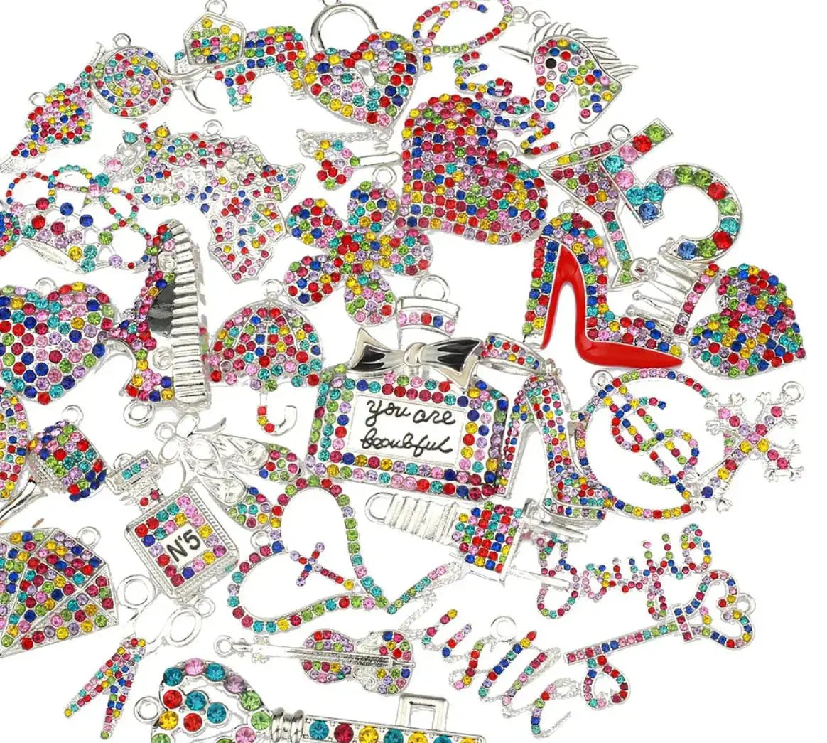 ✨ Custom Multi - Color Rhinestone Bling Charm Sets – 5 to 50 Pieces by The Croc Doc - ✨ B.eaded E.verything by "The Croc Doc" 💕🐊