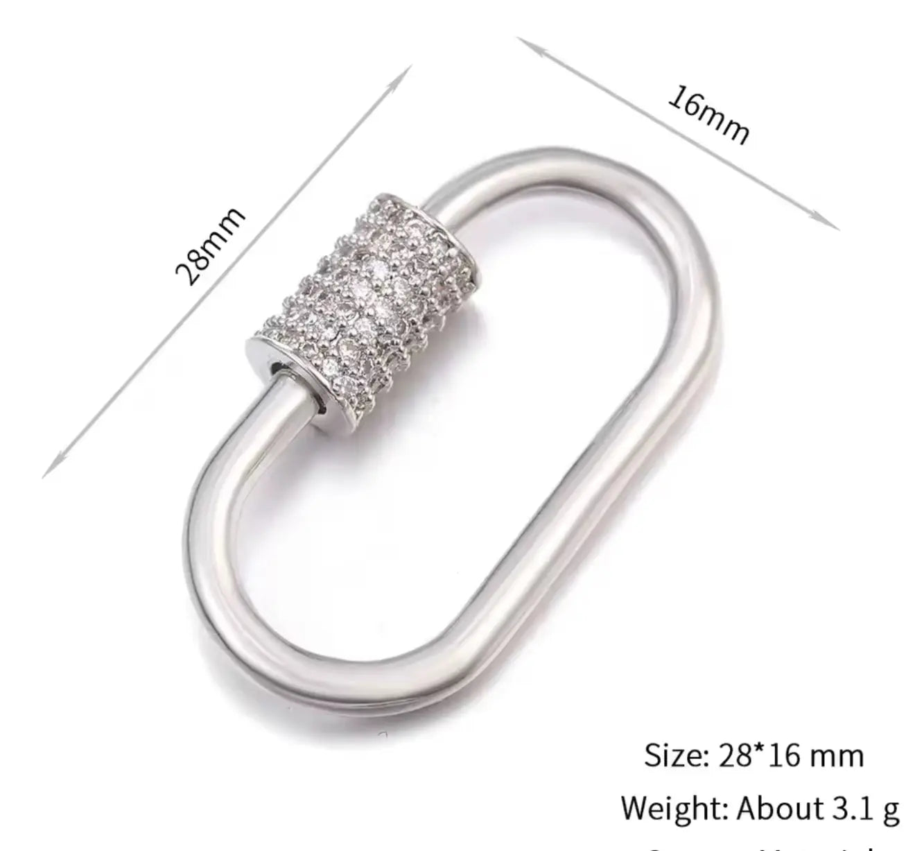 ✨ Micro Pave Carabiner Lock Clips – Oval 18K Gold-Plated & Silver ✨ B.eaded E.verything by "The Croc Doc" 💕🐊