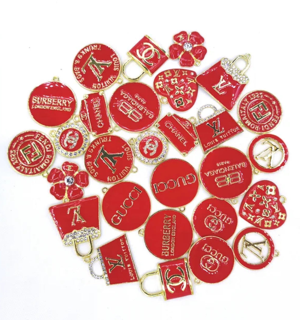 Radiant Rouge Red Charms Collection – Bold red charms perfect for bracelets, necklaces, keychains, purse charms, and shoes. Designer-inspired and perfect for fashion lovers looking to add a pop of color to their accessories