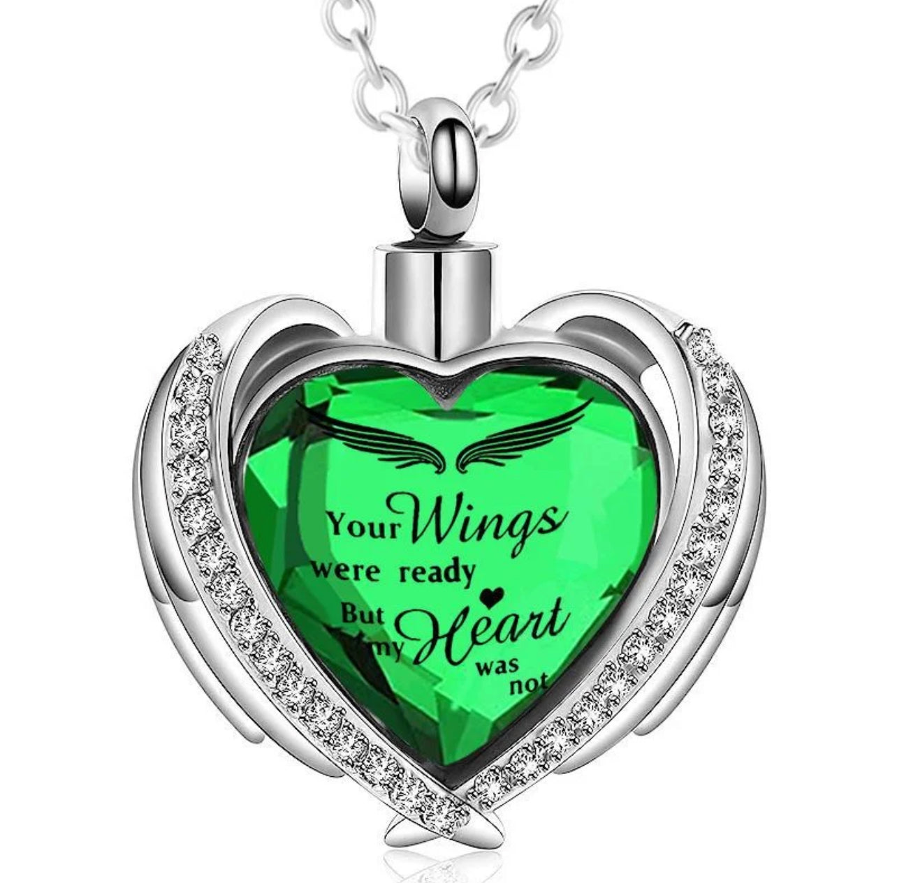 “Your Wings Was Ready, My Heart Was Not” Cremation Necklace & Pendant