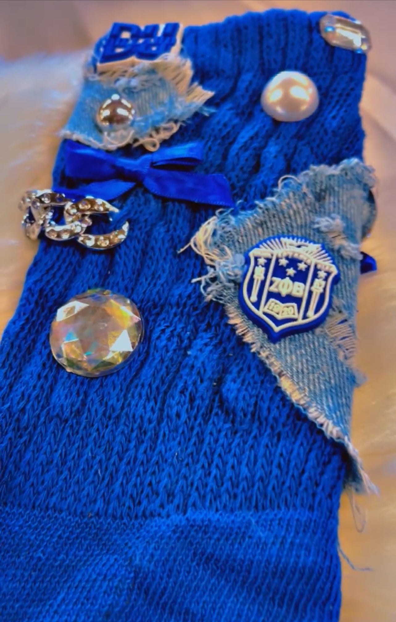 ✨ Step Into Zeta Style with Junk Jeweled Blue Socks! 💙👑 ✨