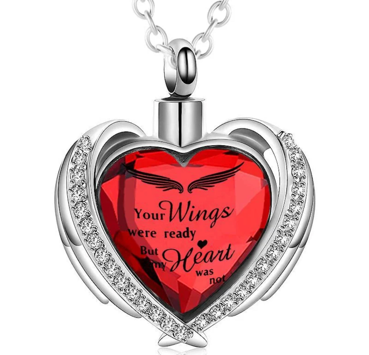 “Your Wings Was Ready, My Heart Was Not” Cremation Necklace & Pendant