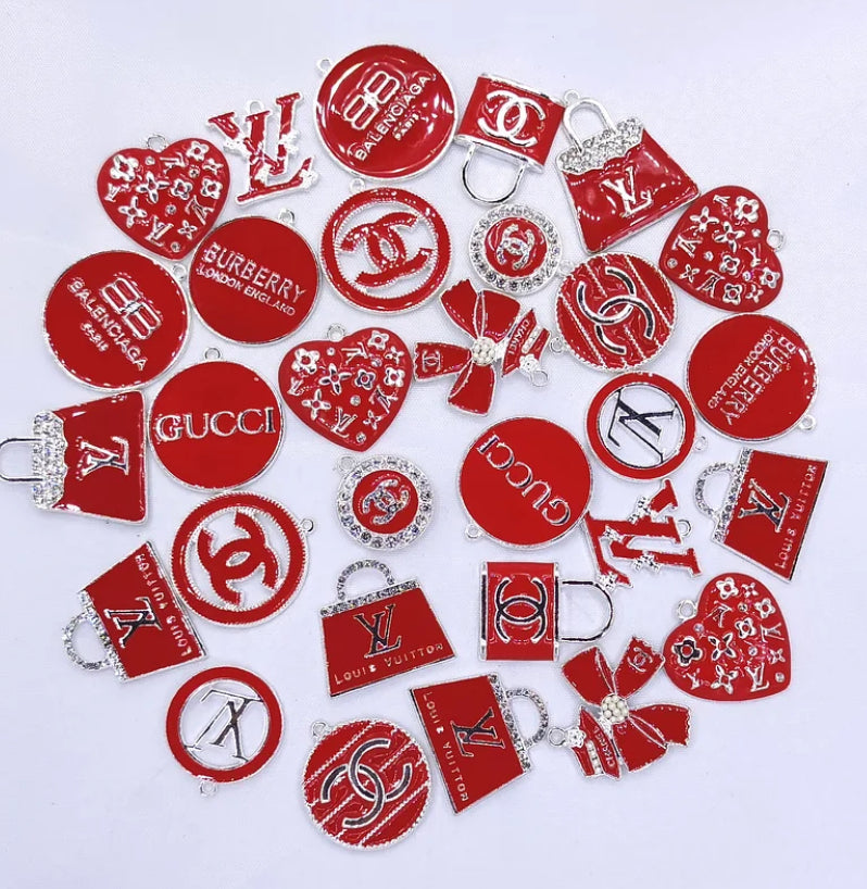 Radiant Rouge Red Charms Collection – Bold red charms perfect for bracelets, necklaces, keychains, purse charms, and shoes. Designer-inspired and perfect for fashion lovers looking to add a pop of color to their accessories