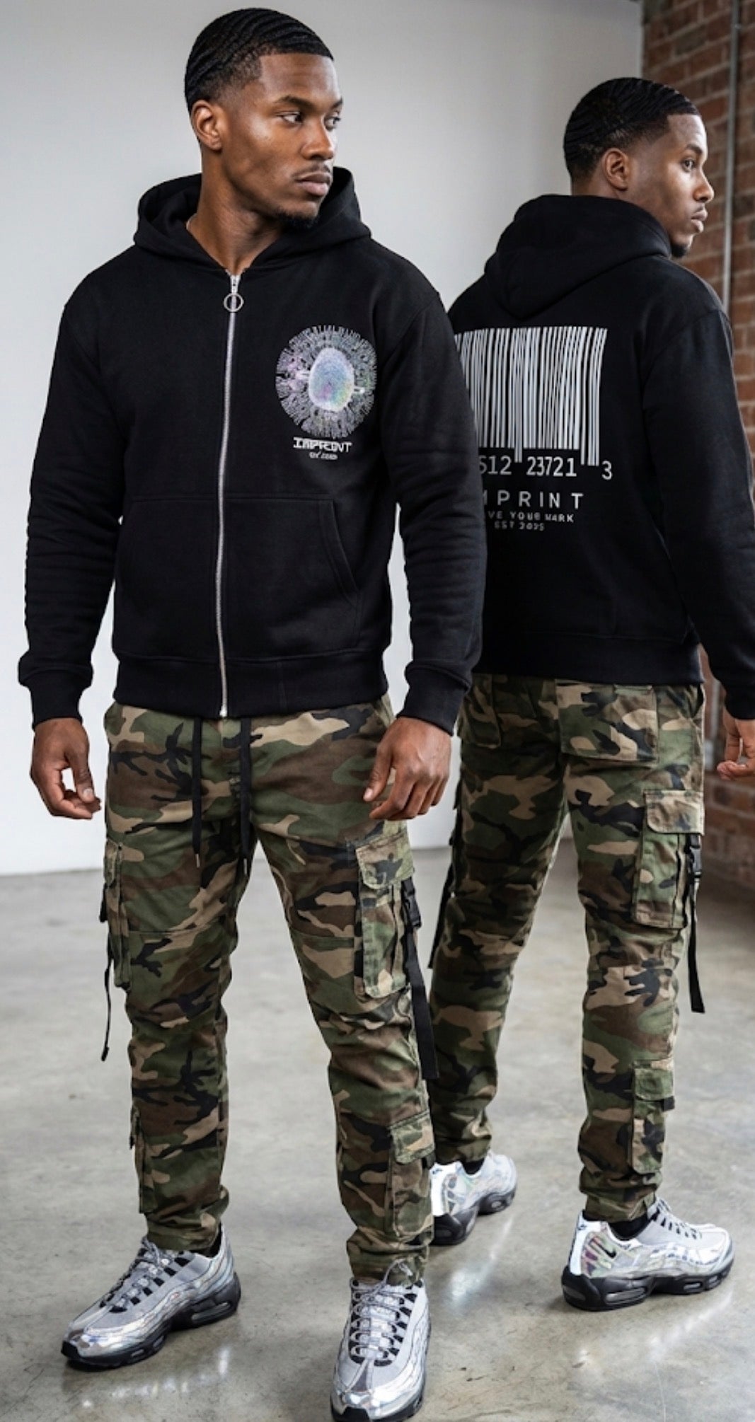 IMPRINT Zip-Up Hoodie – Front & Back DTF Print | Optional Rhinestone Bling