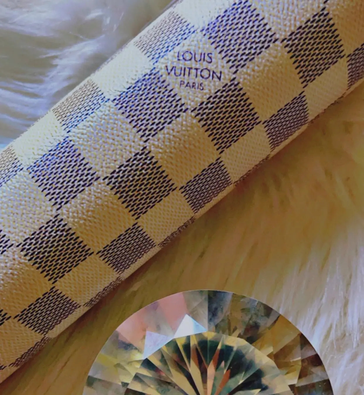 ✨ Cream Damier Check LV - Inspired Fabric ✨ - ✨ B.eaded E.verything by "The Croc Doc" 💕🐊