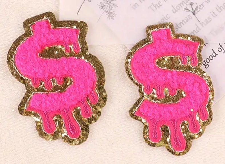 Dripping “$” Iron - On Patch - ✨ B.eaded E.verything by "The Croc Doc" 💕🐊