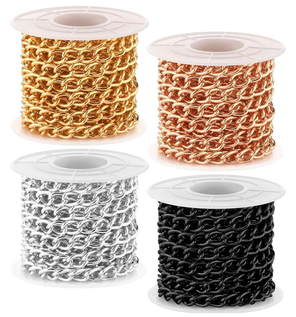 Chain 4 Rols 🌟 Gleaming Gold! 4 Rolls, 39.4 Feet of Sparkling Aluminum Curb Chains ...