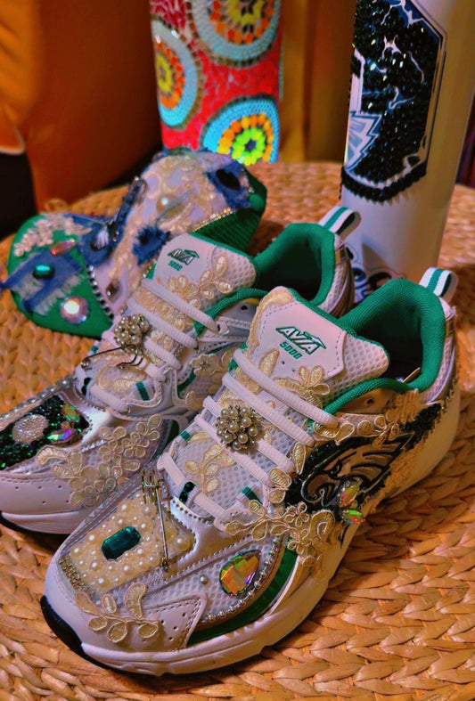 ✨ Philadelphia Eagles Avia Blinged Couture Sneakers | Custom Rhinestone Shoes ✨ - ✨ B.eaded E.verything by "The Croc Doc" 💕🐊