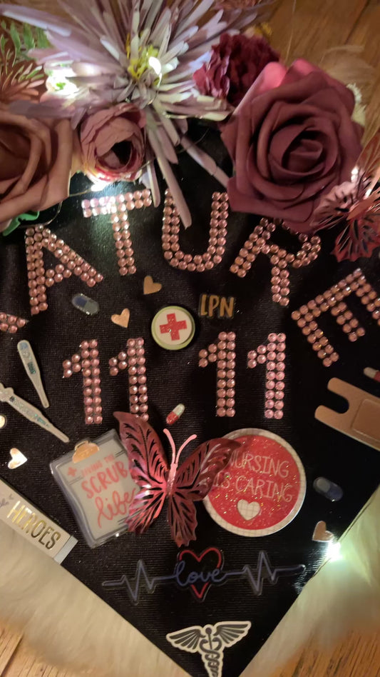 Custom Nursing Graduation Cap with Lights