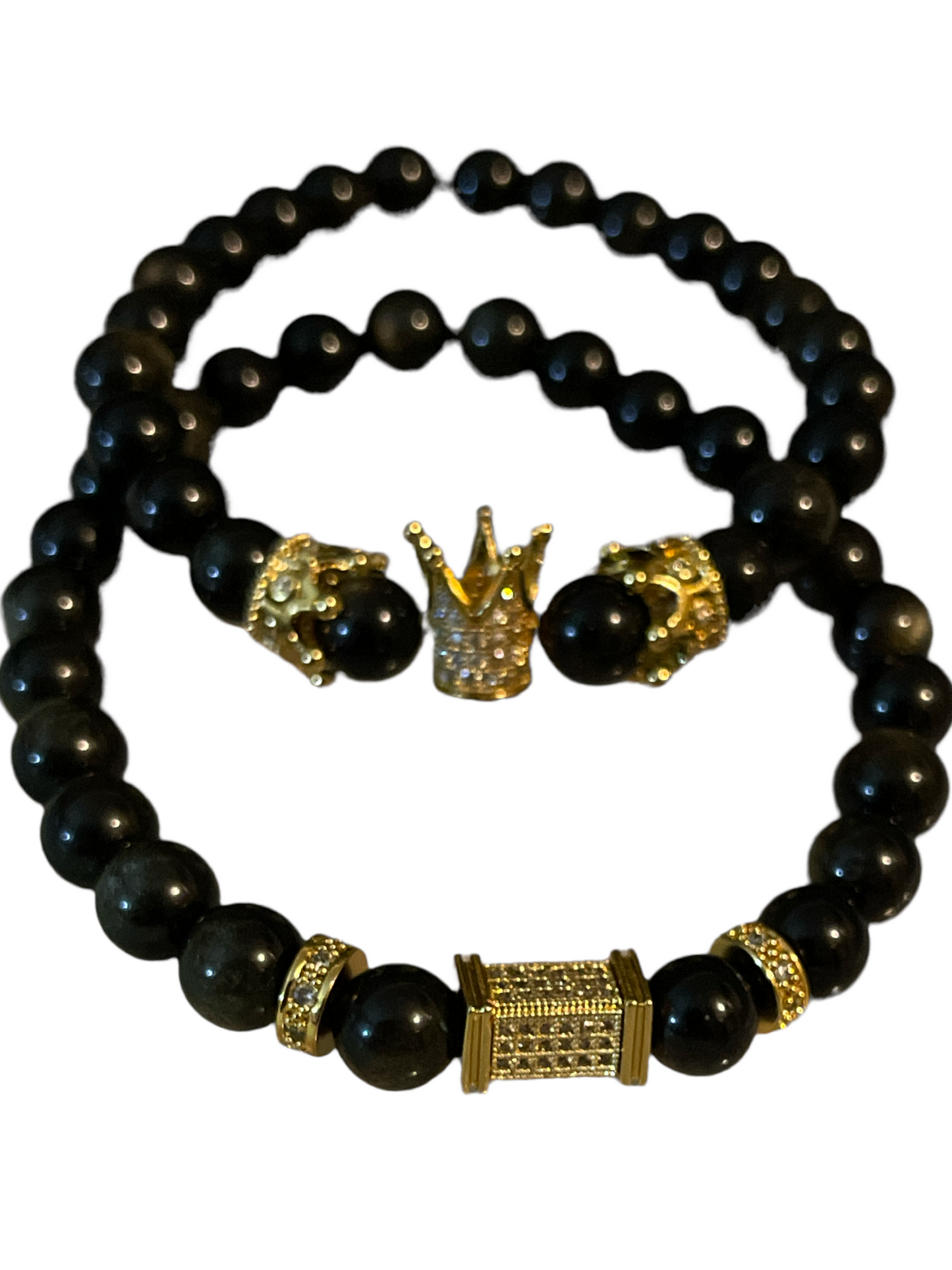 Men's Gold Sheen Obsidian Bracelet: Elevate Your Energy and Style.