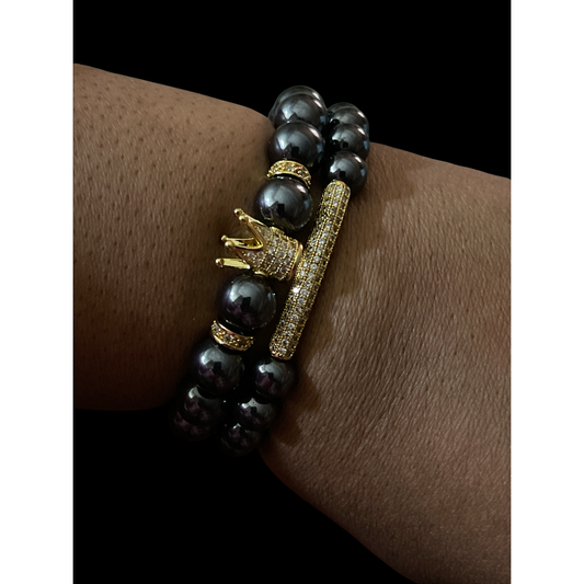 Exquisite Hematite Bracelet Set: Perfect for His & Hers or Unisex